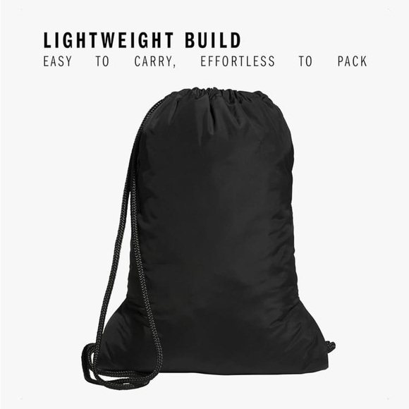 NWT Adidas Men's Women’s Kid’s Black Backpack with Gold Accents Cinch Bag - Picture 4 of 9